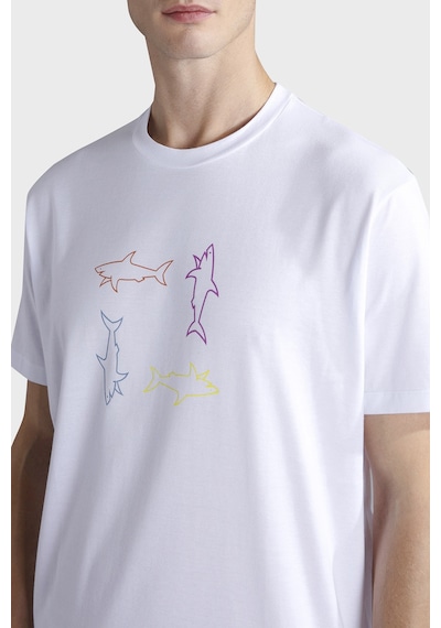 Paul & Shark Erkek T Shirt 24411088 010 Beyaz Beyaz