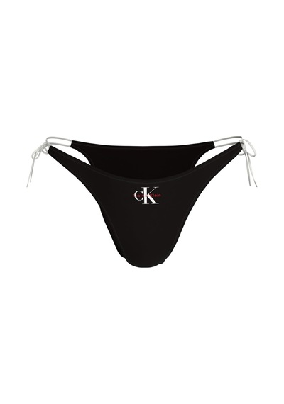Calvin Klein Kadın Yandan Bağlamalı Logo Detaylı Siyah Bikini Altı-13582 Siyah