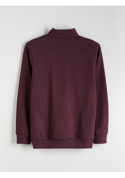 Lcwaıkıkı Classic Mürdüm Dik Yaka Uzun Kollu Erkek Kalın Sweatshirt