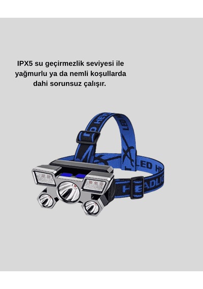 Led Kafa Lambası, Usb Şarjlı, Outdoor Gece Balıkçılığı İçin 60 Ayarlanabilir Çok Renkli
