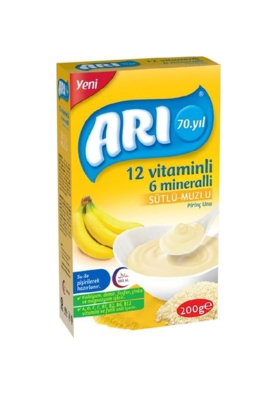 Arı Mama 12 Vitaminli 6 Mineralli Sütlü Muzlu Pirinçli 200gr 6'lı Paket