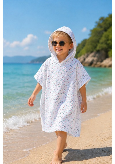 Müslin Çocuk Panço Unisex Model - Bebek & Çocuk Plaj Ve Banyo Panço Beyaz - 886578891 0-3 Yaş