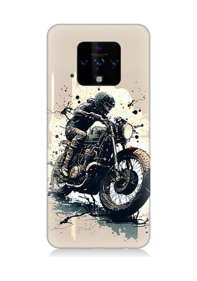 Tecno Camon 16 Uyumlu Motorsikletçi Desenli Silikon Kılıf
