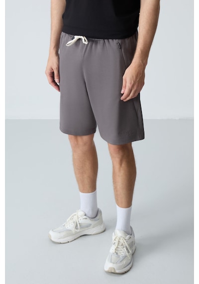 Air Jones Tommy Life Koyu Gri Pamuklu Kalın Yumuşak Dokulu Standart Fit Basic Erkek Şort - 81276 Koyu Gri