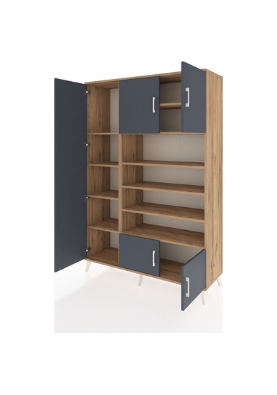 Hyperion Dolap 10 Raflı 5 Kapaklı 132x44x195 Çam-antrasit/çam Çam Hyperion Dolap 10 Raflı 5 Kapaklı 132x44x195 Çam-antrasit/çam Çam