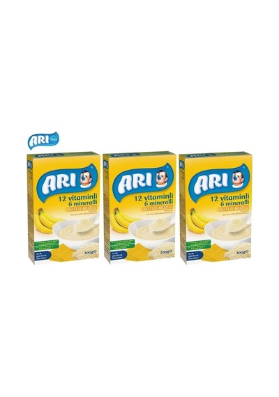 Arı Mama Pirinç Unu 200gr Sütlü-muzlu 12 Vitminli 6 Minarelli 3 Lü Set