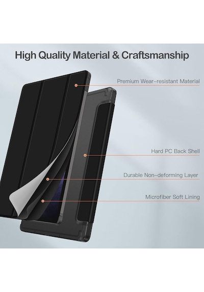 Samsung Uyumlu Galaxy S10 Fe+ Plus 13.1inç Kılıf Flip Cover Kalem Bölmeli Pc Case Kapaklı