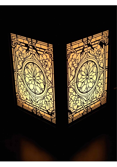 Serie Lumina Shoji Masa Ve Gece Lambası - Full Çiçekli Kamon Duvar 4 Duvar Japon Feneri Sıcak Led Ambiyans Iş Diğer