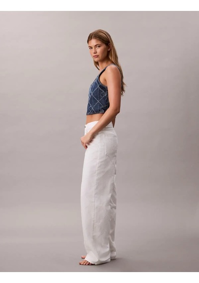 Calvin Klein Low Rıse Baggy Ck Ar Beyaz Kadın Baggy Pantolon
