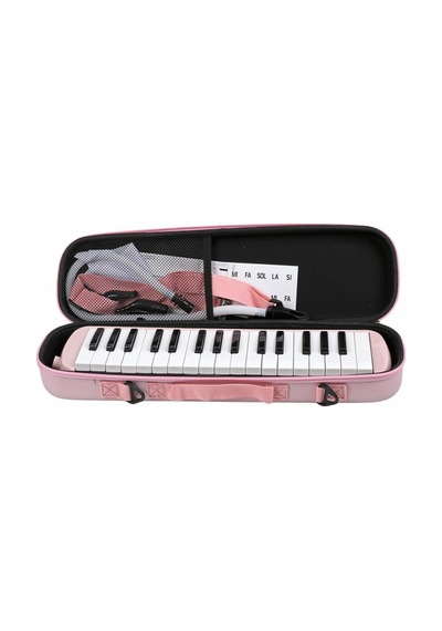 32 Tuşlu Özel Oval Çantalı Açık Pembe Melodika Yedek Ağızlıklı
