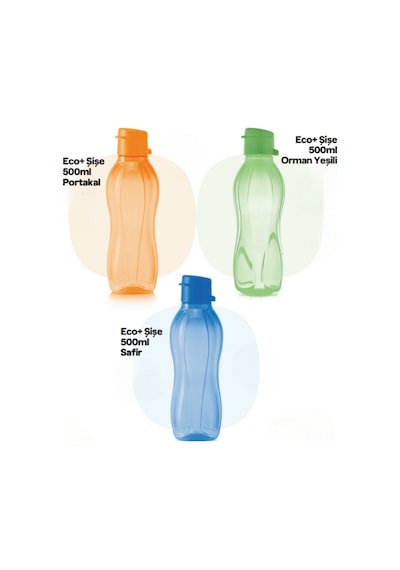 Eco+ Şişe 500ml Portakal 500ml Orman Yeşili 500ml Safir Mavi