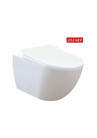 Creavit Free Asma Klozet Fe320.00 + Duck Tp Yavaş Kapanan Kapak 2'li Set Beyaz