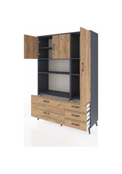 Hyperion Dolap 7 Raflı 5 Çekmeceli 3 Kapaklı 132x44x195 Antrasit-çam/çam Atlas Çam/atlas Çam Hyperion Dolap 7 Raflı 5 Çekmeceli 3 Kapaklı 132x44x195 Antrasit-çam/çam Atlas Çam/atlas Çam