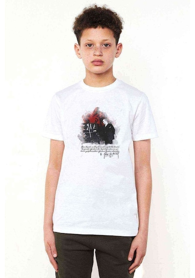 Tshirthane Öğretmenler Günü Ataturk Baskılı Unisex Çocuk Beyaz T-Shirt