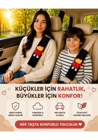 Çıtır Emniyet Kemeri Aksesuarı - Emniyet Kemeri Kılıfı - Araç Emniyet Kemeri Omuz Koruyucu 1 Adet