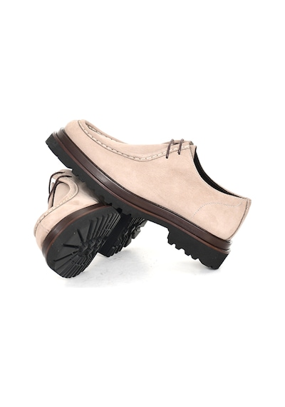 Tuna Hakiki Nubuk Deri Modern Bej Loafer Erkek Ayakkabı Eva Taban - 3094 Bej