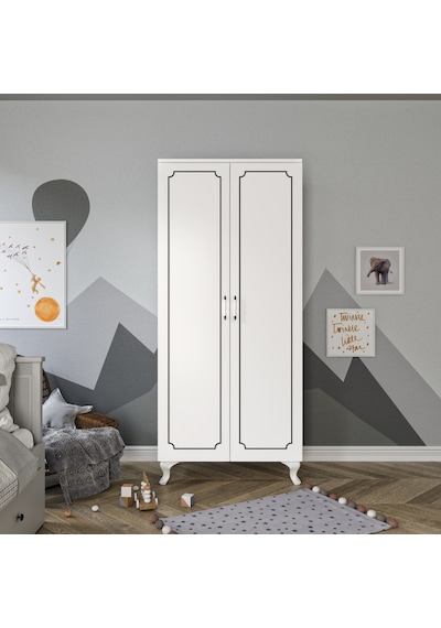 Stil 2 Kapaklı Modern Desenli Gardırop, Elbise Dolabı - Tamamı 1.