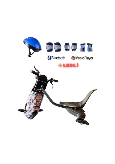 Citymate Drift Car Elektrikli Kaykay Bluetooth Dirift Kar Hoverboard Scooter + Koruma Ekipmanı D31