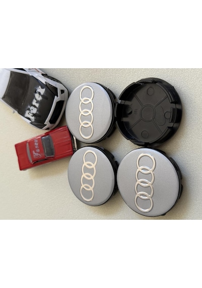 Audi Gri Jant Kapak Arması Seti 4 Lü 3m 3d Abs