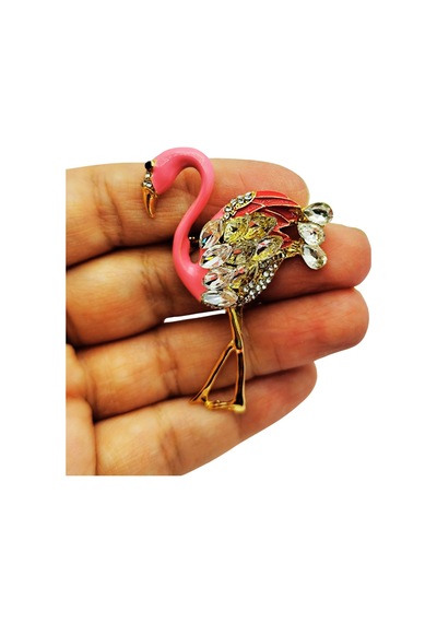 Zarif Flamingo Broş Çok Renkli