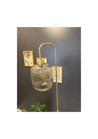 Luster Sarı Lambader Metal Go Vde U Fleme Camlı Dekoratif Metal Tasarım S Ik Yerden Aydınlatma