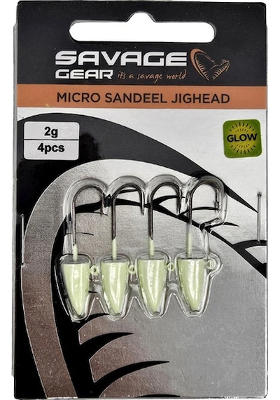 Savage Gear Lrf Micro Sandeel Jighead Glow 4 Adet Zoka 8 - 3gr
