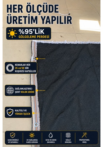 %95 Gölgeleme File Perde Korniş Düğmeli Kuşgözlü Balkon Teras Bahçe Mahremiyet Perdesi Koyu Yeşil