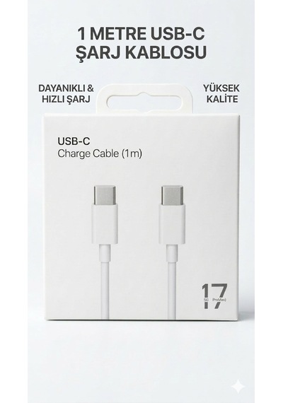 USB-C Örgü Şarj Kablosu 1 Metre Hızlı Şarj Destekli Dayanıklı Type-C Kablo Tüm Telefonlarla Uyumlu