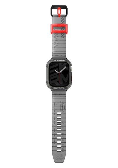 Watch 7 45mm Kordon Skinarma Saido Sert Pc Kasa Koruyuculu Silikon Strap Kayış Füme