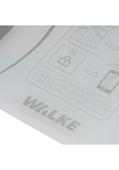 Walke Çok Fonksiyonlu Digital Baskül Yağ Su Kas Vücut Kitle Endeksi Kilo Ölçer Tartı Beyaz