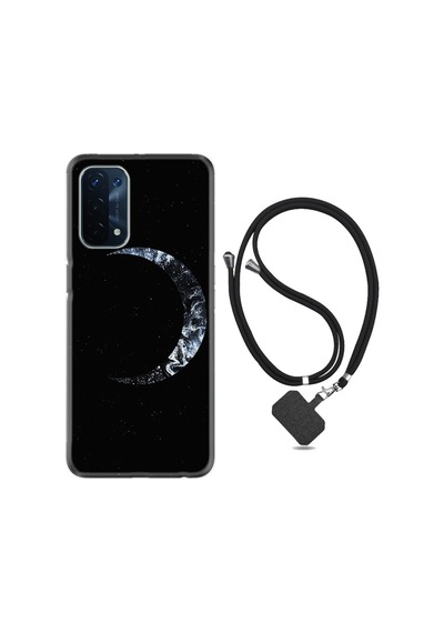 Oppo A74 Kilif Desenli Ipli Askili Yalniz Ay 1744 522851625