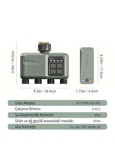 4 Çıkışlı Akıllı Rf Ve Wi-fi Kontrollü Kablosuz Bahçe Sulama Zamanlayıcısı