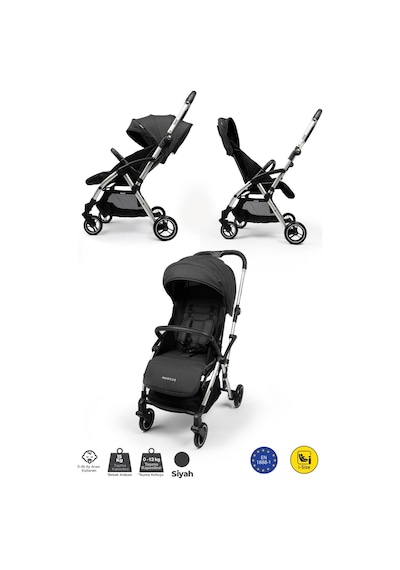 Kanz Marcus Kolay Katlanabilen Kabin Bebek Arabası Raisin Black