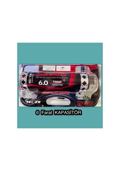 Audiomax Mx 106 Power Capasıtor, 6 Farad Led Ekranlı Remoteli Power Kapasitör