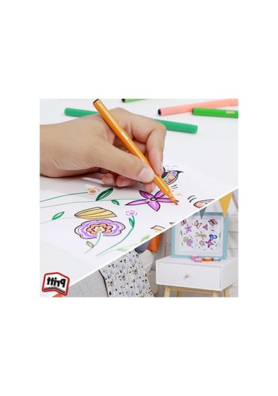 Su Bazlı Renkli Keçeli Kalemler - 12 Renkli Paket İle Yaratıcılık 124-Pembe