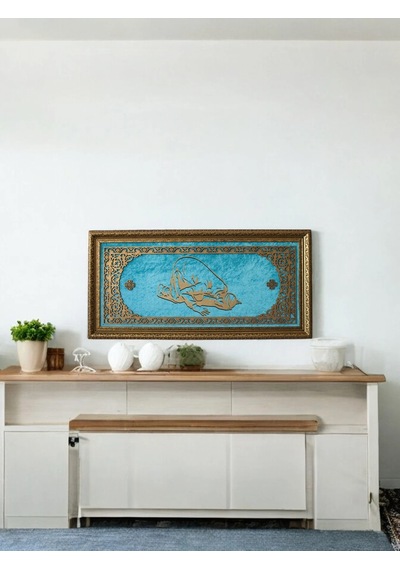 Namaz Kılan Adam Hat Sanatı Tablo 40x80 Cm