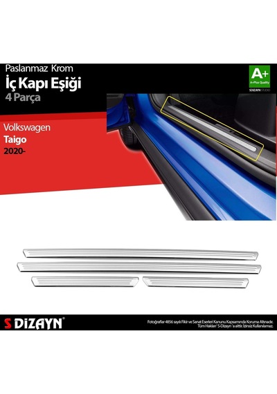 S-Dizayn Volkswagen Taigo Uyumlu Krom İç Kapı Eşiği 4 Parça. 2020 Üzeri Parça
