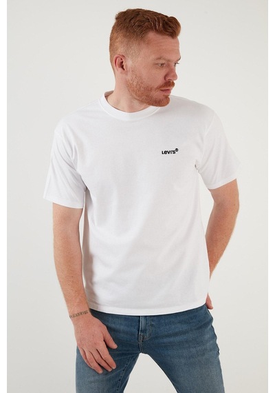 Levi's Relaxed Fit Bisiklet Yaka % 100 Pamuk T Shirt Erkek T Shirt A0637-5418 Beyaz