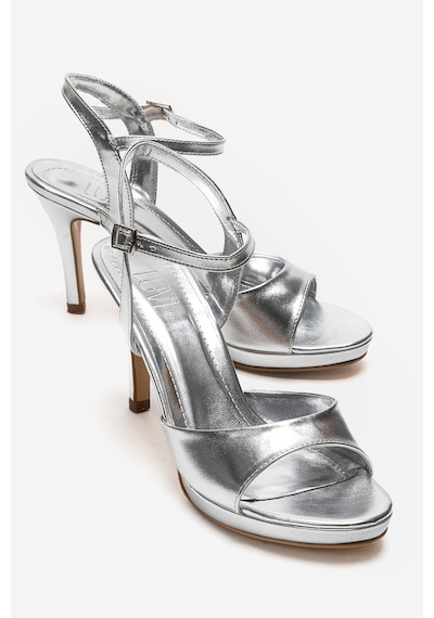 Luvishoes Poıse Gümüş Kadın İnce Topuklu Abiye Ayakkabı