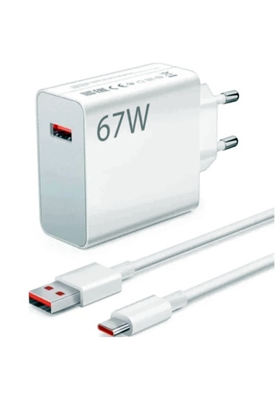 Xiaomi Redmi Uyumlu Usb Type-c 6a 67w Hızlı Şarj Cihazı Beyaz