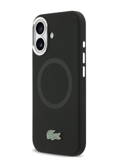 Apple Uyumlu iPhone 17 Kılıf Lacoste Lisanslı M-safeli İkonik Logolu Metal Kamera Çerçeveli Silikon Kapak Siyah Siyah