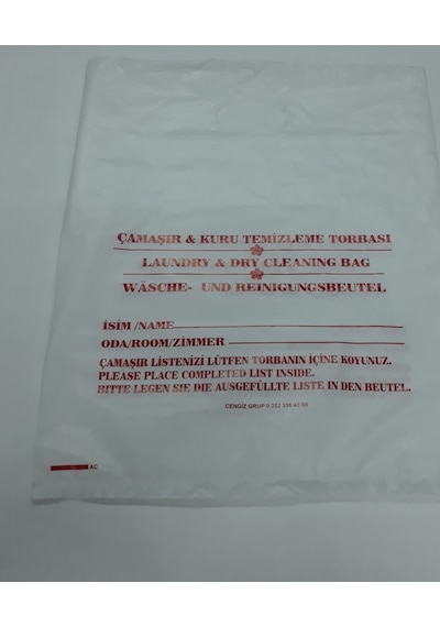 Otel Kirli Çamaşır Poşeti Laundry Bag Pe Beyaz