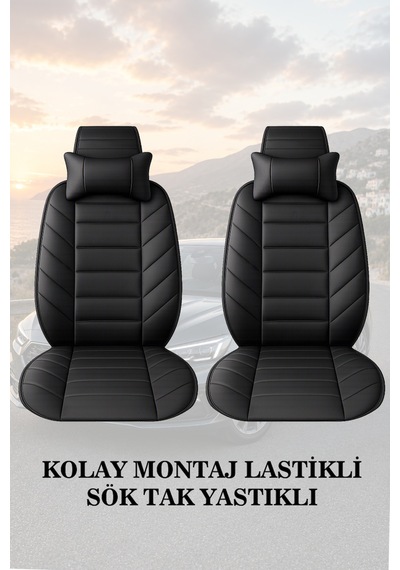 İbiza 2003 Uyumlu Lüks Siyah Renk Premium 2 Adet Minder Ve Yastık