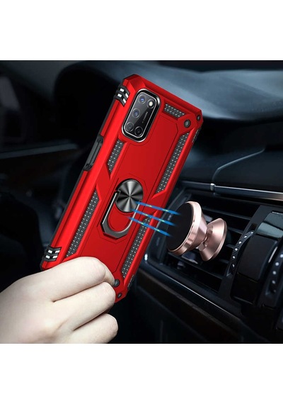 Oppo A72 Kılıf Zore Vega Yüzüklü Standlı Zırh Kılıf