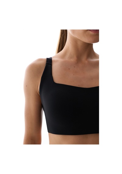 Penti Siyah Stretch360  Orta Destek Çapraz Sırt Detaylı Kaydırmaz Askılı Cross Back Spor Sütyeni