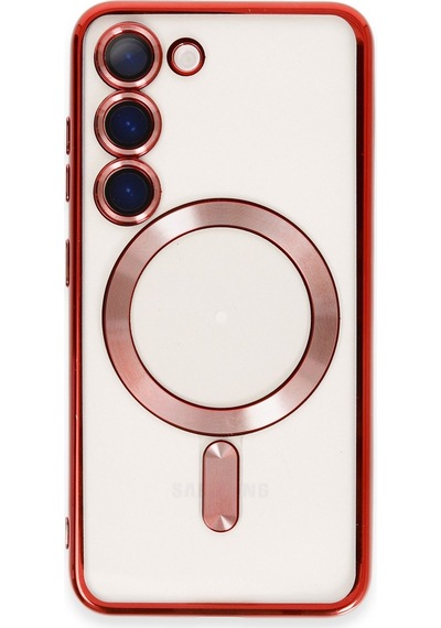Newface - 236 - Samsung Galaxy Uyumlu S23 Kılıf Kross Magneticsafe Kapak - Csmo-tex - - Kırmızı