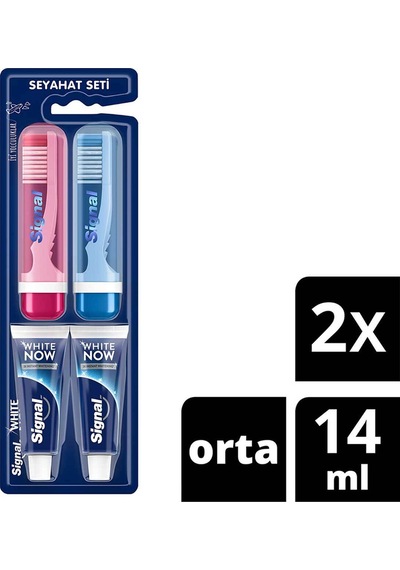 Signal White Now Diş Macunu 14ml+fırça Seyahat 2li Set