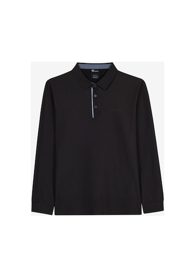 Skechers M Long Sleeve Waffle Polo Erkek Siyah Polo Tişört S2620148-3817
