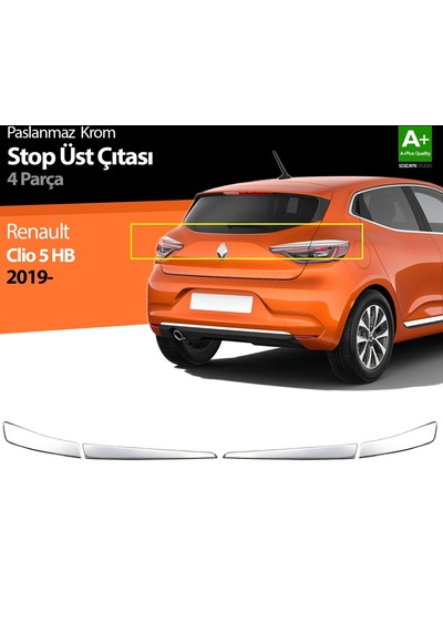 S-Dizayn  Renault Clio 5 Krom Stop Üst Çıtası 4 Prç. 2019 ve Üzeri