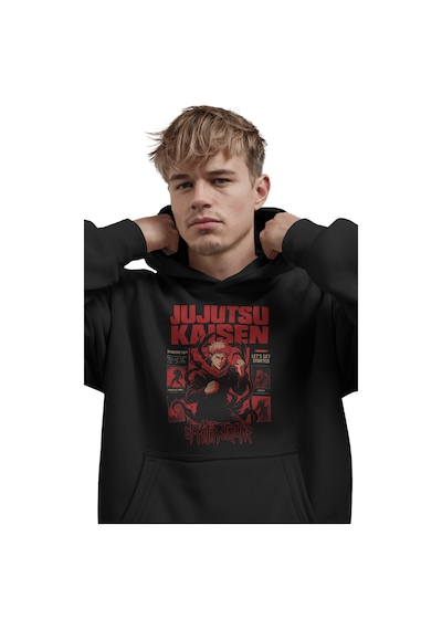 Sevbano Jujutsu Kaisen Itadori Yuji Anime Ön Baskılı Unisex Oversize Prem Siyah Sevbano Jujutsu Kaisen Itadori Yuji Anime Ön Baskılı Unisex Oversize Prem Siyah